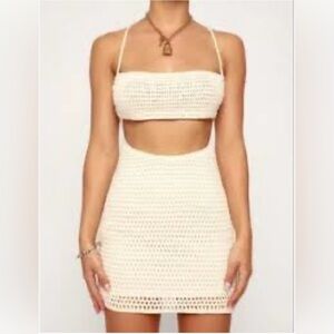 ET CLET Elegant Cream Crochet dress size M